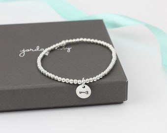 Key Charm Silver Bead Bracelet | Handmade Sterling Silver Bracelet