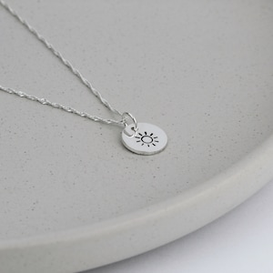 Sunshine Necklace, Sunburst Necklace, Silver Sun Necklace, You Are My Sunshine, Sun Charm Necklace, Birthday Gift For Her