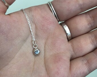 Heart Pebble Necklace Silver - Etsy