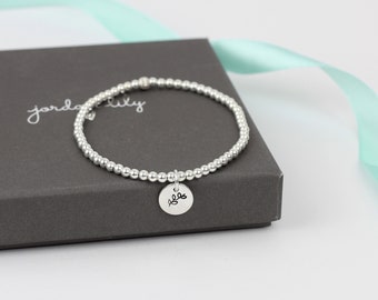 Vine Silver Bead Bracelet | Handmade Sterling Silver Charm Bracelet