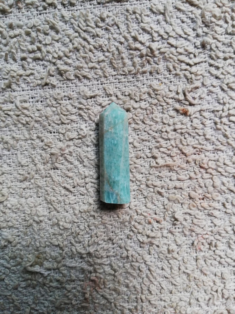 30x7 mm L-2 Awesome Amazonite Crystle Tower top quality handmade Amazing smooth polish 100/% Natural 17.60Cts Rare