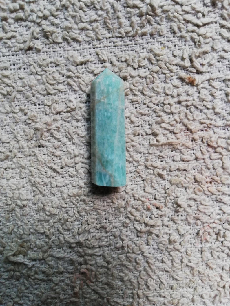 30x7 mm L-2 Awesome Amazonite Crystle Tower top quality handmade Amazing smooth polish 100/% Natural 17.60Cts Rare