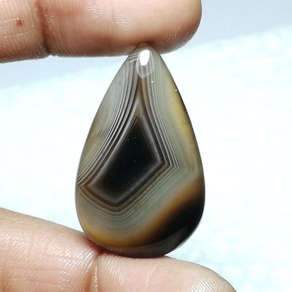 Natural Banded Agate (Sulemani Hakik) Tear Drop handmade Amazing smooth polish Weight 32.00Cts,Size(35x21x5)mm, SR258