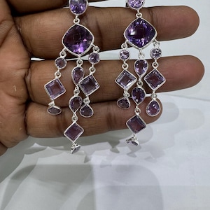 Amethyst Sterling Silver Earrings: Handmade 925 Jewelry