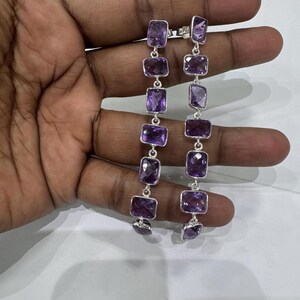 925 sterling silver amethyst earring studd earring handmade earring best wedding gift anniversary gift birthday gift length 2.5 Inches