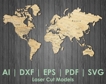 World Map Svg Etsy