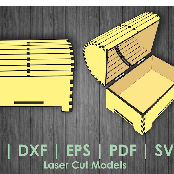 Gift box SVG, Chest shaped gift box, Chest SVG, Layout for CNC