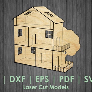 Puppenstubenschablone aus Holz für Mädchen, 40 Stück Möbel, Puppenstube, Gabbys Puppenhaus svg, Model Puppenhaus svg, Puppenstubenmöbel