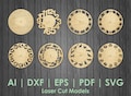 Clock svg, wall clock vector, wooden wall clock dxf, clock laser cut file, clock patern, laser cut clock, clock stencil, arabic wall clock