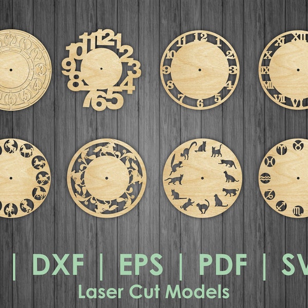 Clock svg, wall clock vector, wooden wall clock dxf, clock laser cut file, clock patern, laser cut clock, clock stencil, arabic wall clock