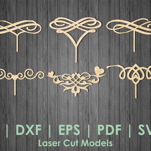 Topper elements in a cake SVG, Custom cake topper, Topper SVG, Topper CDR
