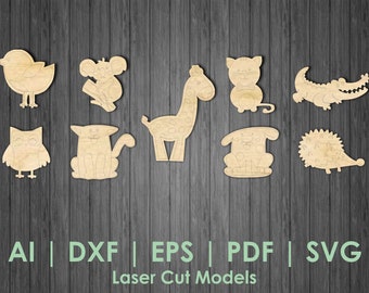 Animals download SVG laser template. Laser cut. Files cricut SVG