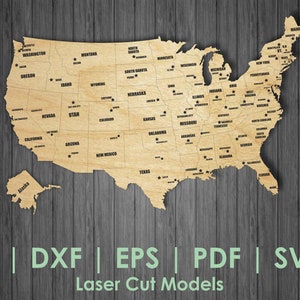 USA Karte, USA Karte svg, USA Karte für Lasercut, USA Cricut Dateien, Lasercut Vorlagen