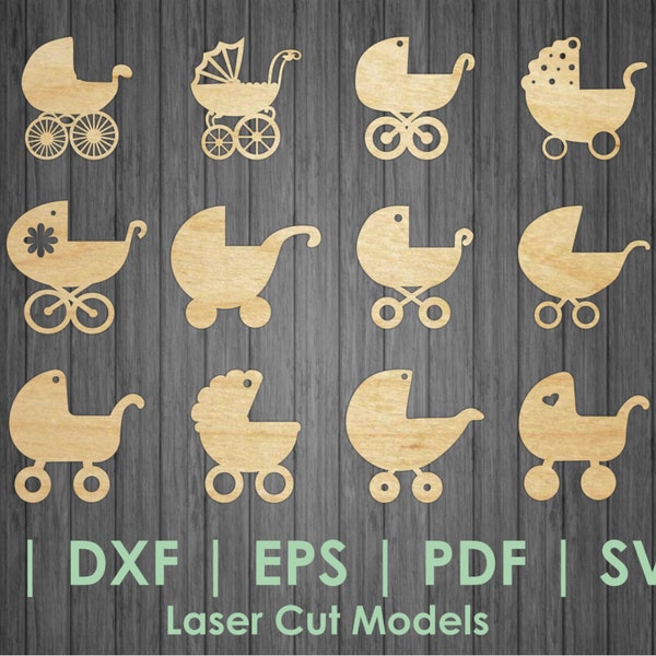 Set of 12 prams SVG, Baby carriage, pram EPS, the child pram SVG, baby stroller digital file