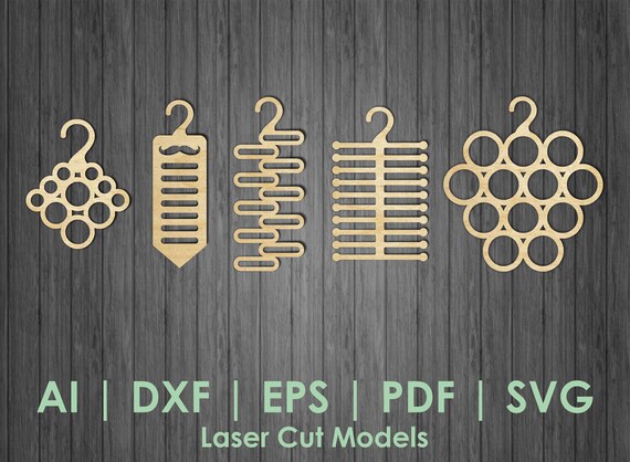 Download Set Of Hangers For Ties Tie Hanger Svg Tie Hanger Dxf Tie Etsy
