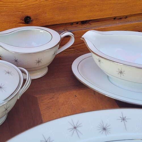 7 piece set Vintage japan ZYLSTRA CELESTIAL set shops oval bowl cream sugar gravy ATOMIC 1 oval plate & 1 bowl, 1 large bowl, gravy, cream sugar