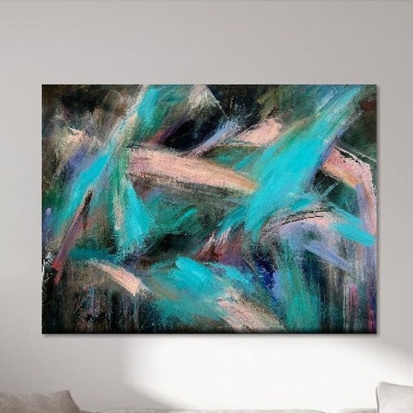 Colorful Abstract Texture Painting On Canvas Modern Paintings Contemporary Art Painting Acrylic Handmade Wall Art 34x46"