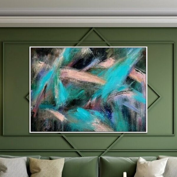 Colorful Abstract Texture Painting On Canvas Modern Paintings Contemporary Art Painting Acrylic Handmade Wall Art 34x46"