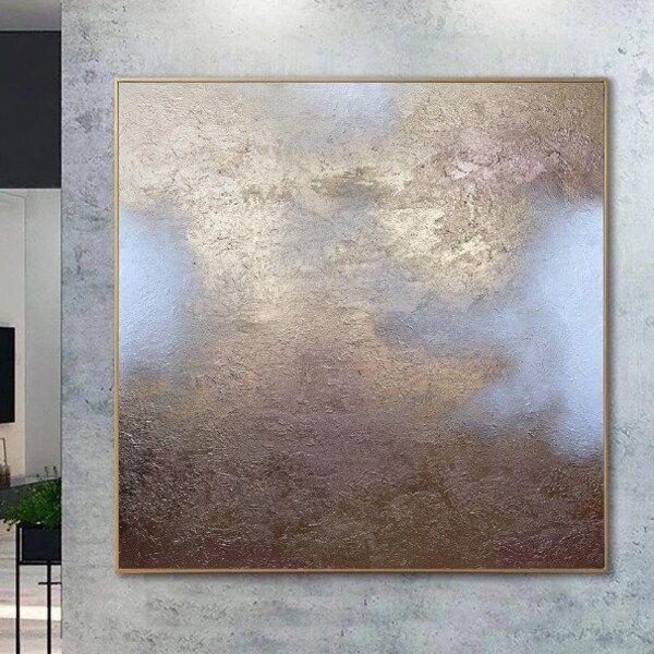 Abstract goud schilderij op canvas creatieve kunst hedendaagse kantoorschilderij minimalistische kunst grote kunst voor woonkamer decor BRONZEN AMFORA