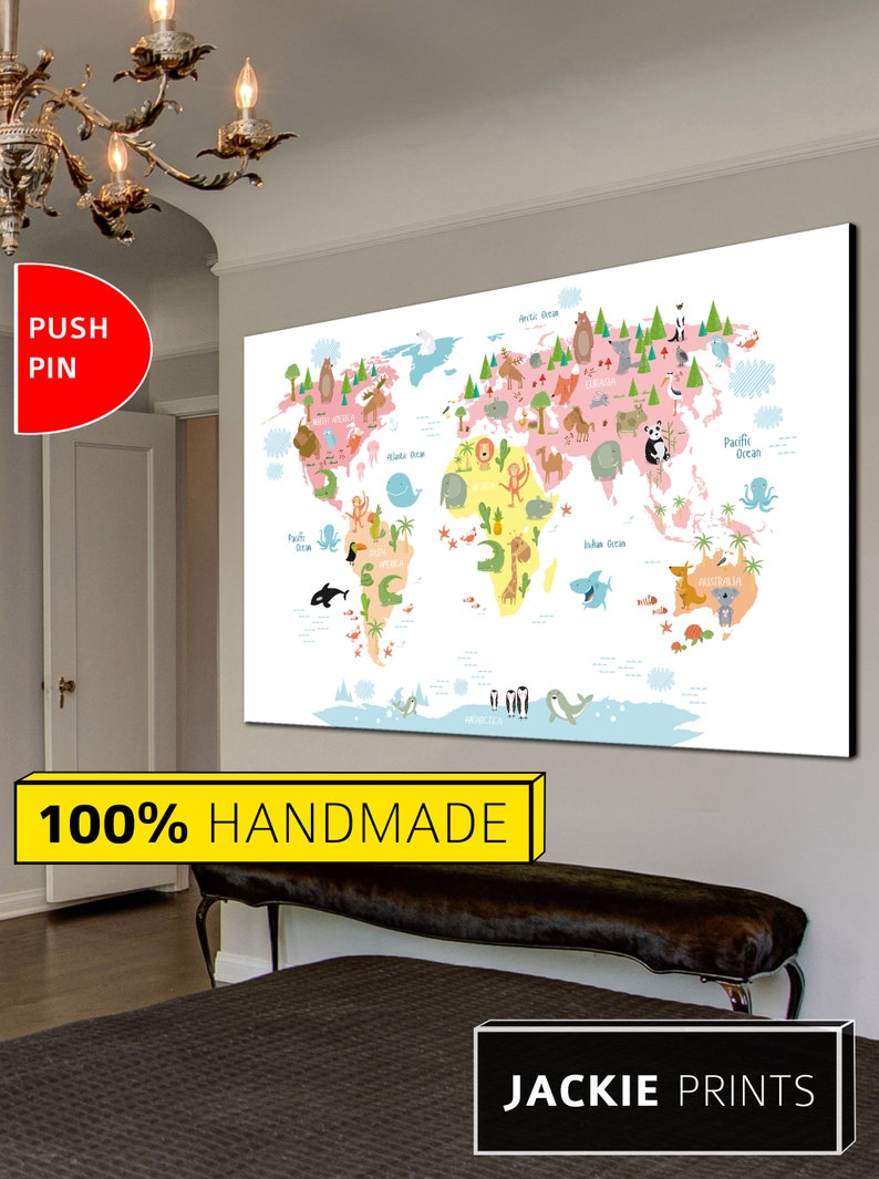 Nursery World Map Nursery Map Map for Kids World Map for Kids Etsy