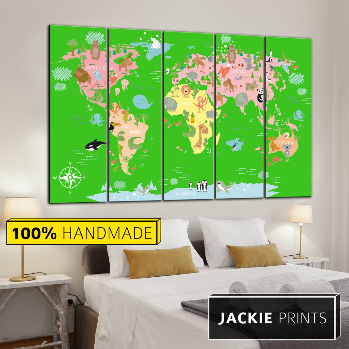 Nursery World Map Nursery Map Map for Kids World Map for Kids Etsy