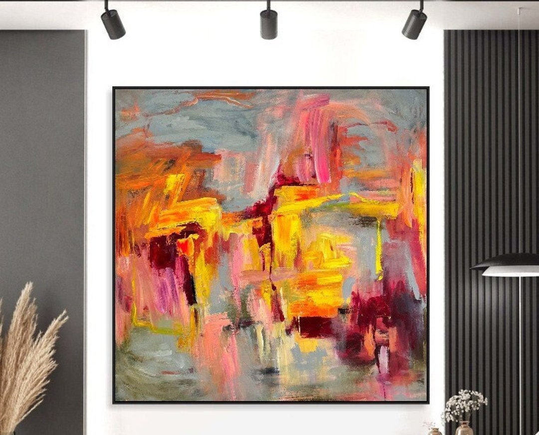 Large Colorful Wall Art Abstract Oil Painting Original Contemporary Art
