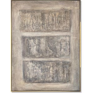 Neutral Abstract Textured Painting Beige and Gray Earth-Toned Acrylic Canvas Art Minimalist Modern Wall Décor for Home 32&quot;x24&quot;