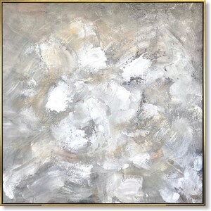 Neutral Abstract Textured Canvas Painting Handmade Beige Modern Wabi Sabi Art Original Painting Modern Wall Decor for Elegant Home or Office
