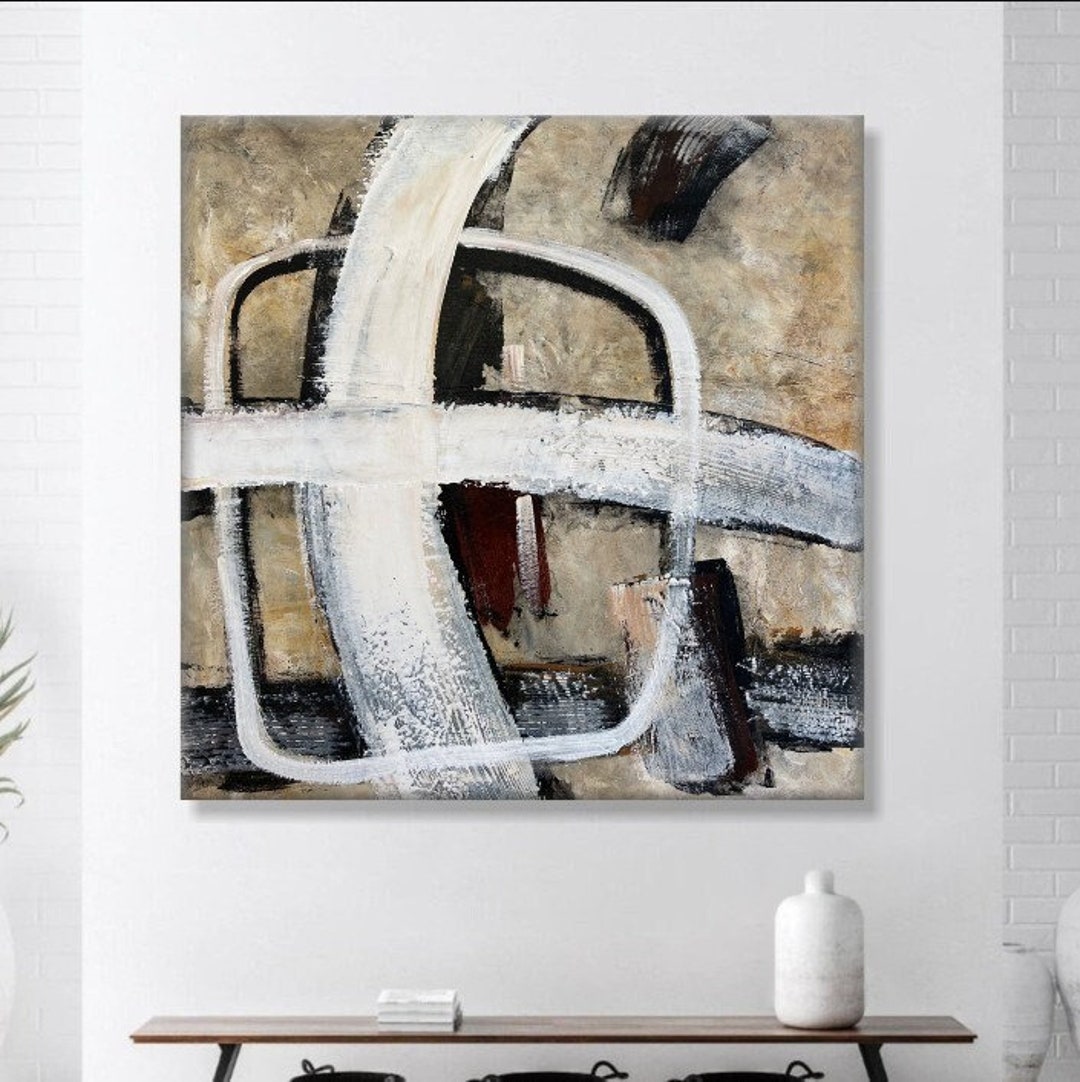 Original Geometric Abstract Painting on Canvas Modern Minimalist Art ...