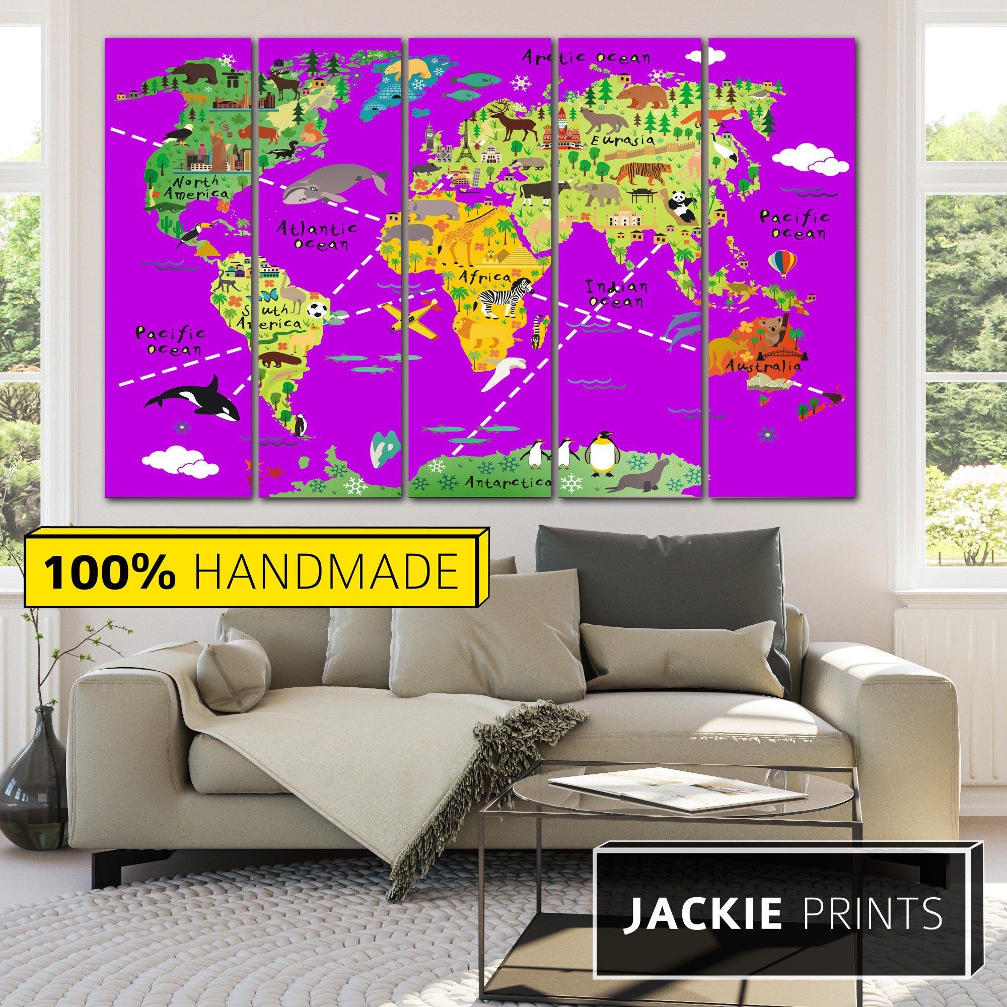 Nursery World Map Nursery Map Map for Kids World Map for Kids Etsy