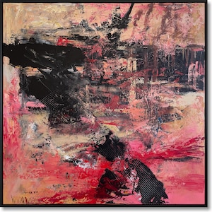 Original Abstract Red Oil Painting On Canvas Textured Bold Red Colors Art Textured Handmade Painting Modern Statement Artwork 26&quot;x26&quot;