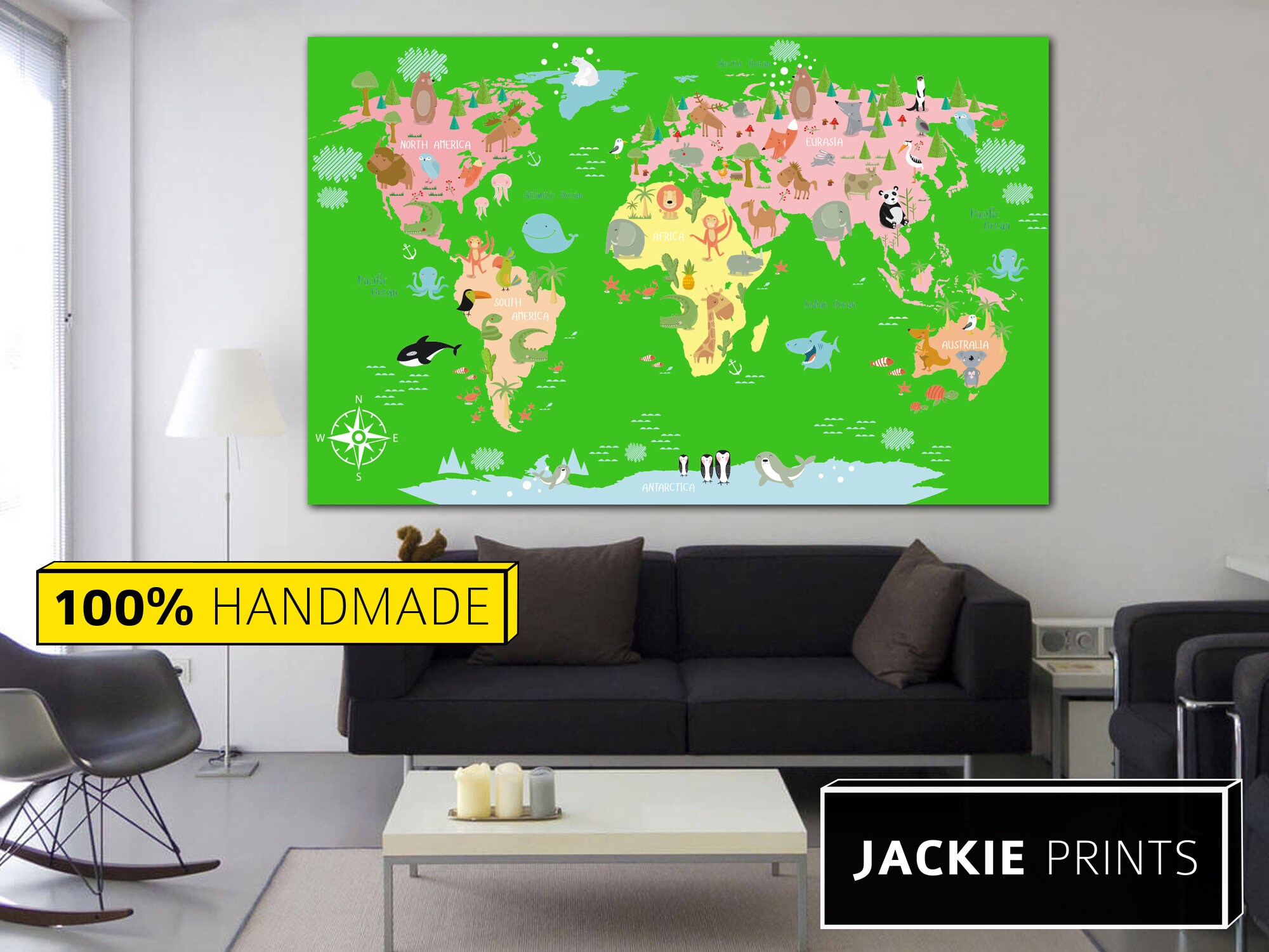 Nursery World Map Nursery Map Map for Kids World Map for Kids Etsy