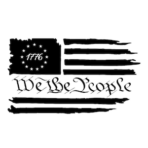 Distressed Flag 1776 We The People  Vinyl Decal