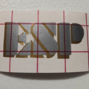 ESP Vinyl YOUR CHOICE 2 Color Headstock Decal