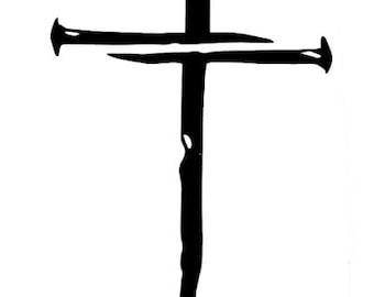 Three Nails Cross Religious Jesus Vinyl Die Cut Decal Cups Laptop Car Windows