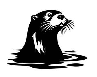 Otter Vinyl Die Cut Car Laptop Decal