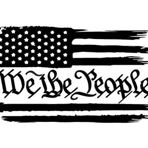 Distressed Flag We The People Vinyl Aufkleber