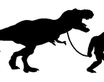Sasquatch Walking T-Rex Dinosaur Vinyl Decal