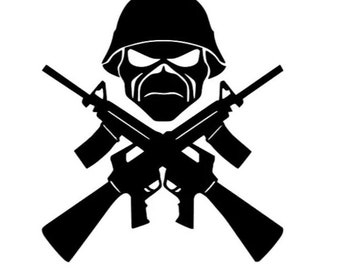 Iron Maiden Warrior Eddy Crossed Rifles Vinyl Decal