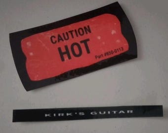 Kirk Hammett Caution Hot Sticker Decal Set For ESP KH-2 Guitar