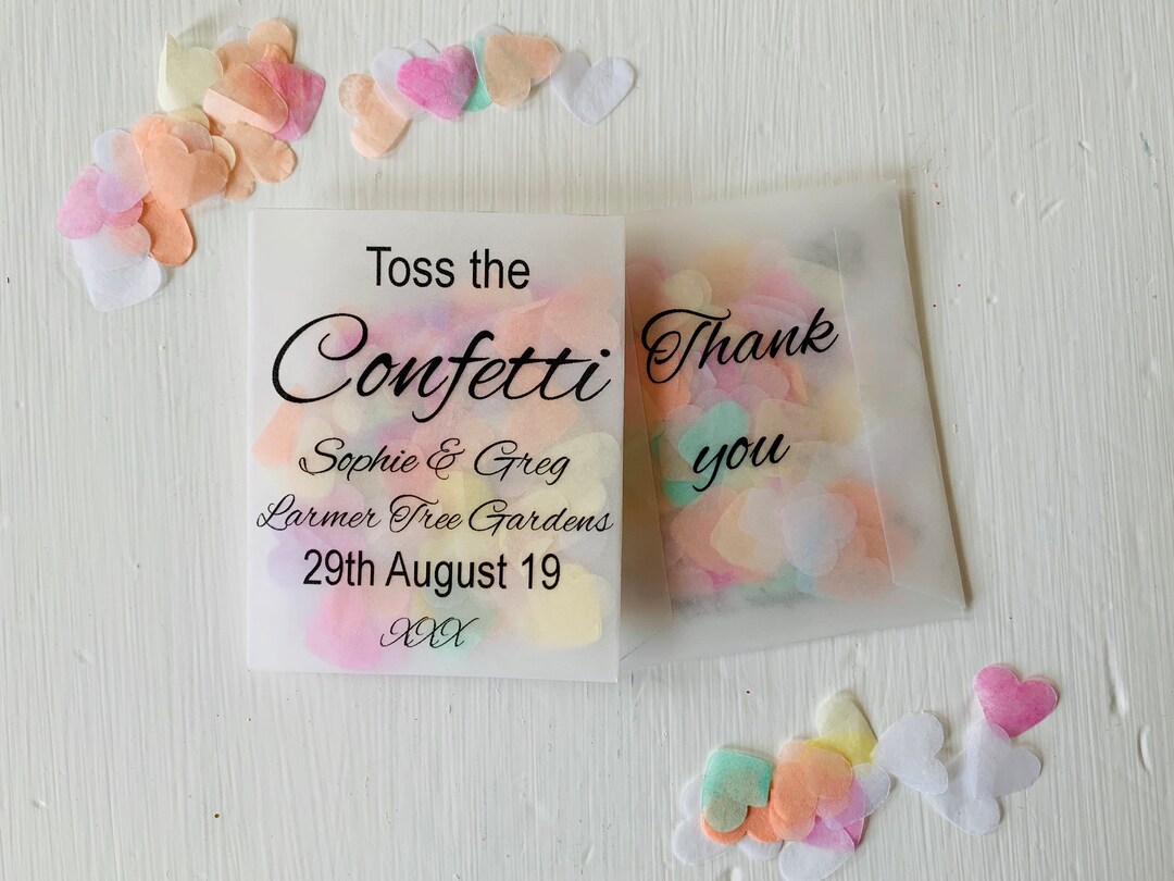 Personalised Wedding Confetti Bags Instagram creationsbydmbdesign Etsy