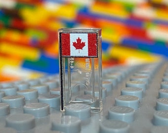 Tiny Canadian Flag on Trans-Clear 1x2 Tile