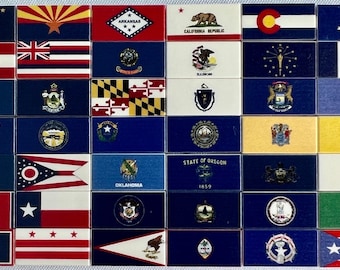 STATE FLAGS 1x2 Printed Tiles | Pin Your Location | Order Any States, District, Territories | Vexillology
