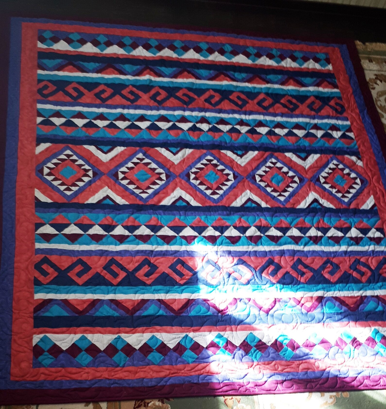 Queen Quilt Ethnic Southwestern Tribal Style Etsy