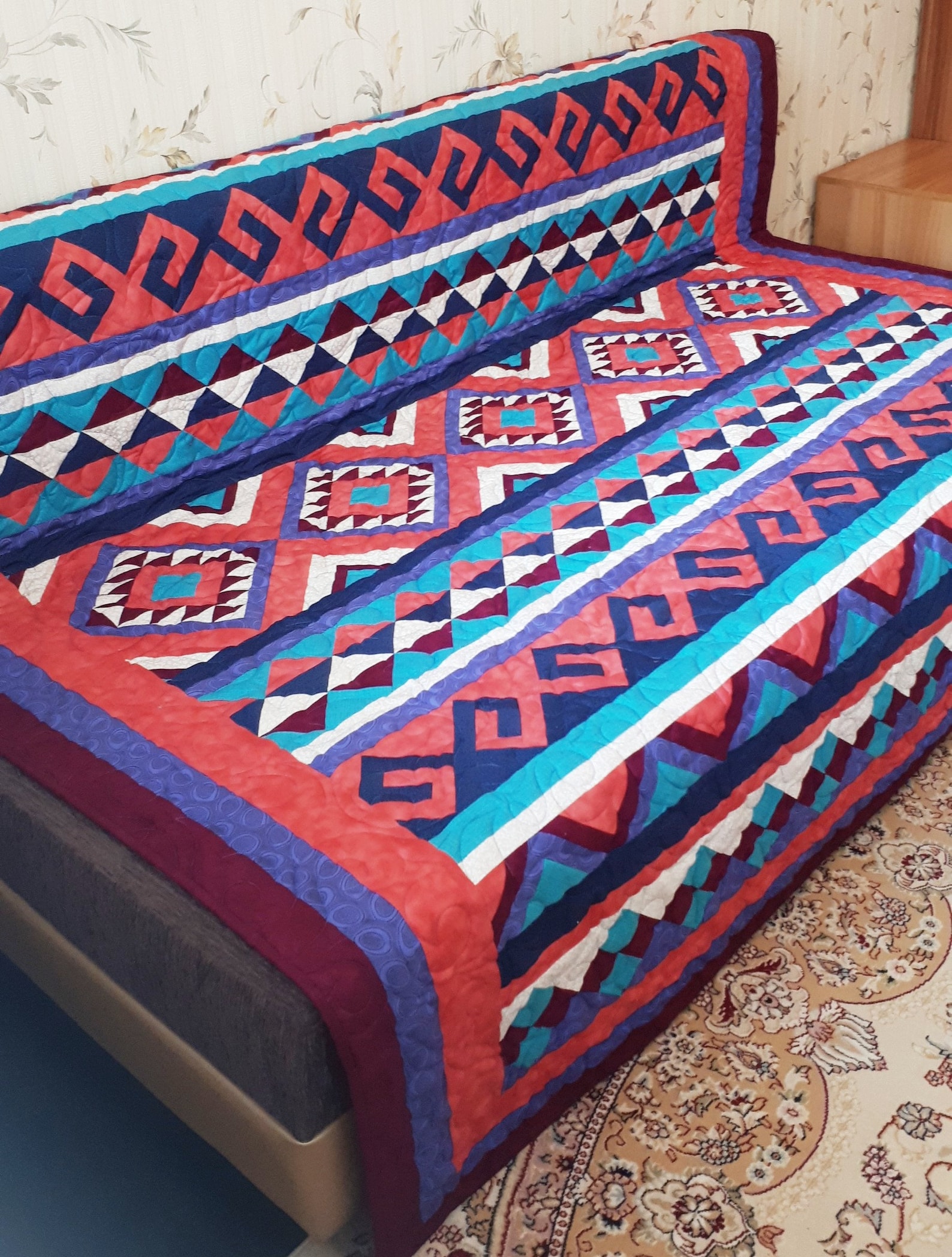Queen quilt ethnic southwestern tribal style Etsy