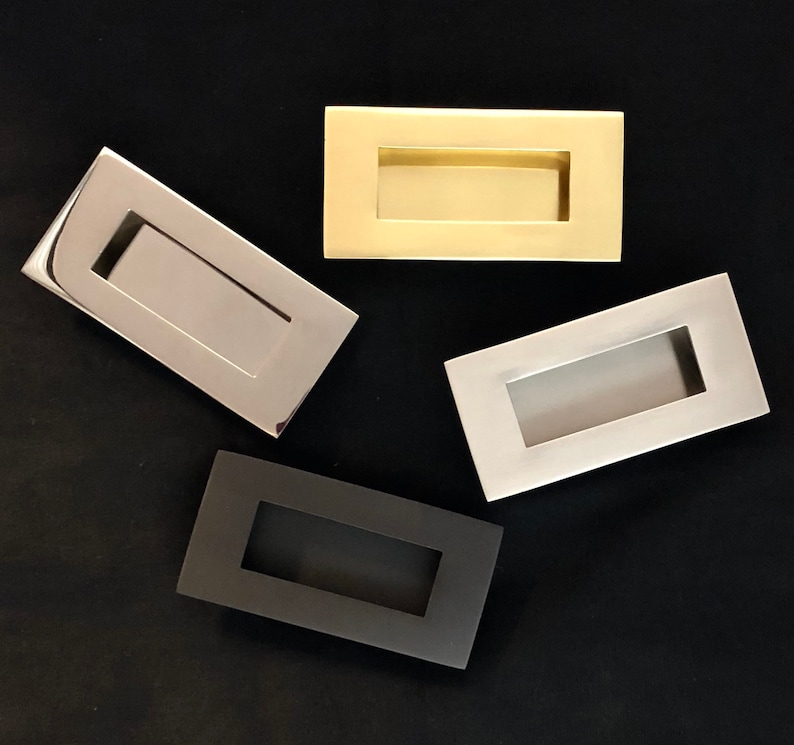 Solid Brass Rectangular Flush Pull image 2
