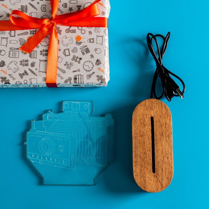 Polaroid Camera Gift for Him as Birthday Gift. Acrylic Night Etsy