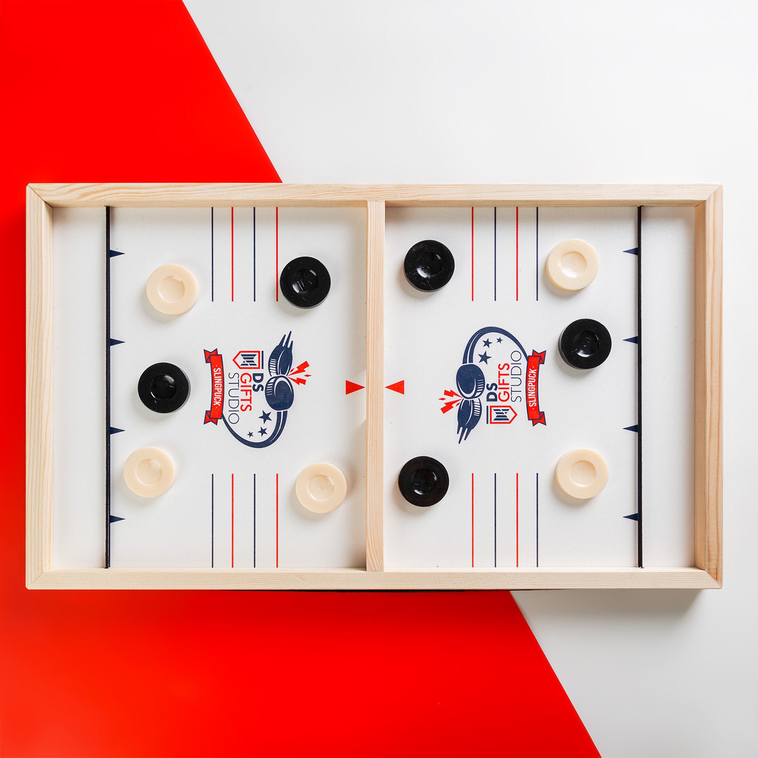 Fun Family Fast Sling Puck Game Wooden Board Table Game Toys Party Hockey U6N4 Fun Family Fast Sling Puck Game Wooden Board Table Game Toys Party Hockey U6N4