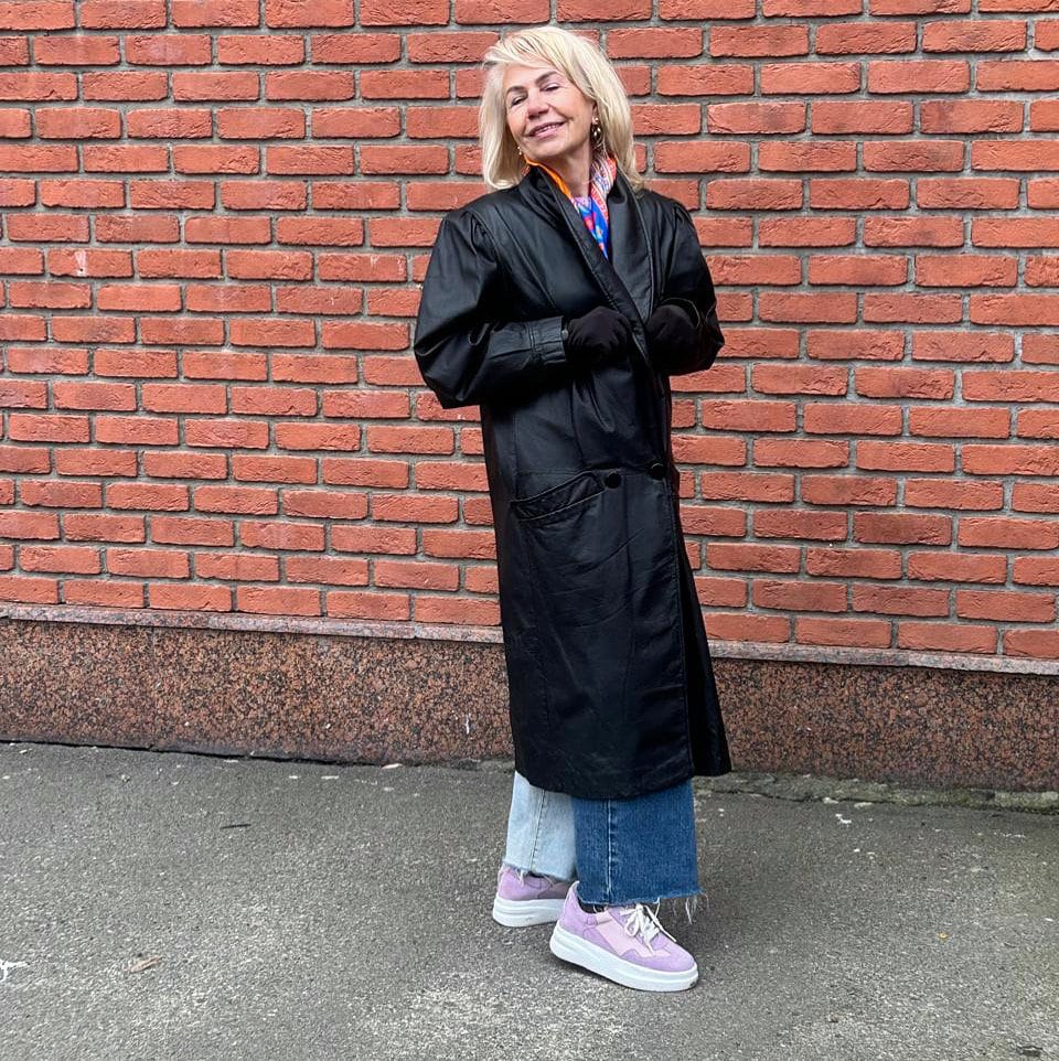 Vintage Black Double Breasted Coat M L