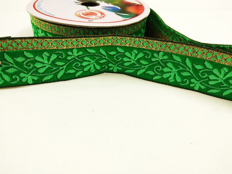 Crafts Decorative Ribbon Trim Green Craft 6.8 Cm Wide Embroidered